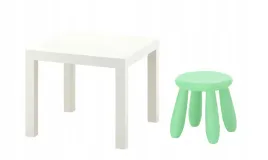 ikea-zestaw-stolik-lack-bialy-mammut-stolek-jasnozielony