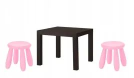 ikea-zestaw-stolik-lack-czarnybraz-mammut-2x-stolek-rozowy