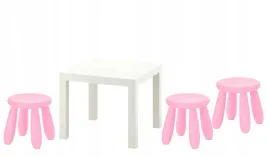 ikea-zestaw-stolik-lack-bialy-mammut-3x-stolek-rozowy