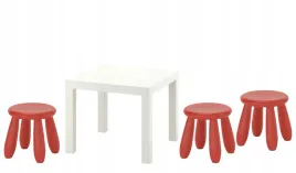 ikea-zestaw-stolik-lack-bialy-mammut-3x-stolek-czerwony