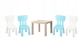 ikea-zestaw-stolik-lack-dab-mammut-4x-krzeselka-bialy-jasnoniebieski