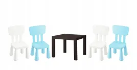 ikea-zestaw-stolik-lack-czarnybraz-mammut-4x-krzeselka-bialy-j-niebieski