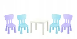 ikea-zestaw-stolik-lack-bialy-mammut-4x-krzeselka-jasnoniebieski-liliowy