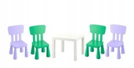 ikea-zestaw-stolik-lack-bialy-mammut-4x-krzeselka-jaskrawozielonyliliowy