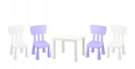 ikea-zestaw-stolik-lack-bialy-mammut-4x-krzeselka-bialy-liliowy