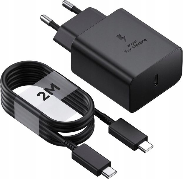 ZESTAW SZYBKA ŁADOWARKA SIECIOWA ZASILACZ PD 45W + KABEL USB-C- PD 200cm