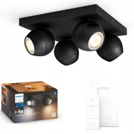 lampa-punktowa-reflektor-led-spot-buckram-czarny-4xgu10-philips-hue-pilot