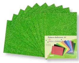 tektura-a4-gladka-brokat-zielona-10szt