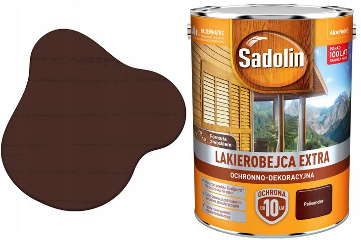 Zdjęcia - Lakiery i lazury Sadolin Wydajna Lakierobejca Lazura Do Drewna EXTRA Palisander 5L 