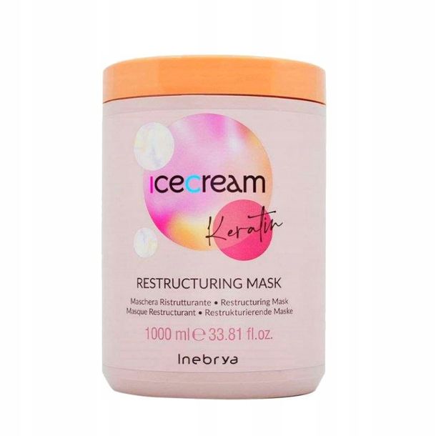 Фото - Шампунь Ice ﻿INEBRYA MASKA KERATIN  Cream z Keratyną MASKA do włosów 1000ml 