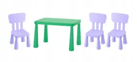 ikea-zestaw-mammut-stolik-jaskrawozielony-77x55-cm-3-krzeselka-liliowy