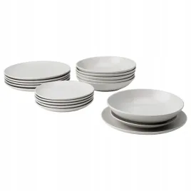 ikea-fargklar-serwis-obiadowy-komplet-talerzy-matowy-jasnoszary-18-szt
