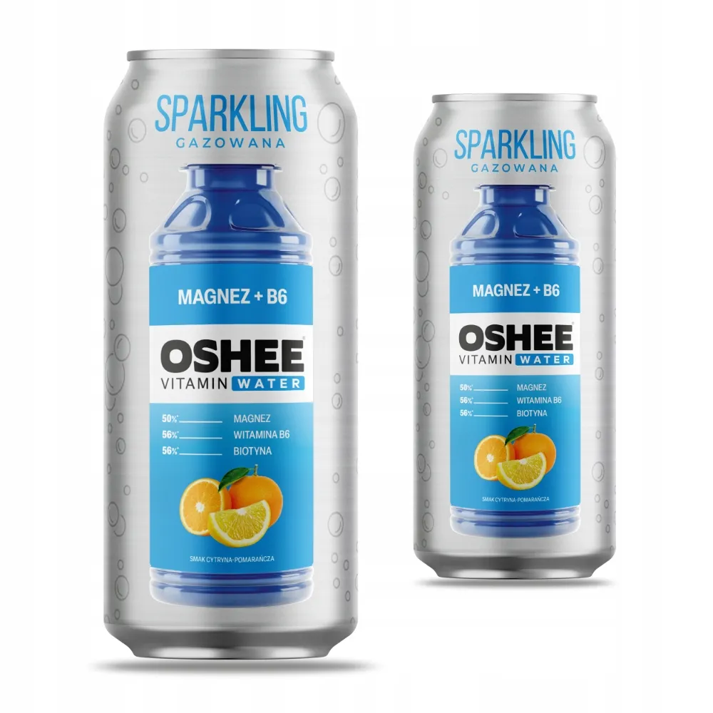 48x Gazowane OSHEE Vitamin Water Sparkling magnez + B6 lemon
