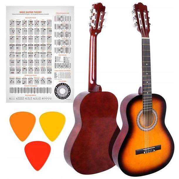 Фото - Гітара Black&Decker GITARA KLASYCZNA 3/4 DO NAUKI DLA DZIECI SUNBURST STRUNY NYLONOWE SUNBURST 