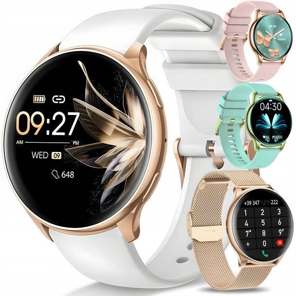 SMARTWATCH ZEGAREK DAMSKI LUXURY ROZMOWY KROKI CIŚNIENIE ZDROWIE MENU PL