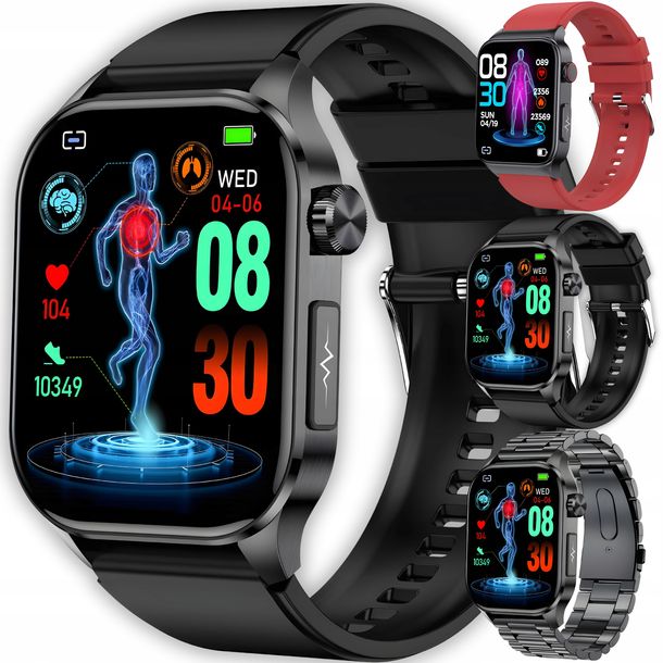 ﻿SMARTWATCH KARDIOWATCH POMIAR CUKRU EKG CIŚNIENIE ROZMOWY SZKŁO MENU PL