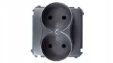 simon-basic-inox-gniazdo-podwojne-bmg2m-01-21-stan-nowy