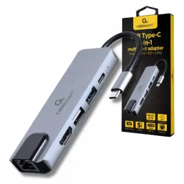 stacja-portow-rozgaleznik-5w1-hub-usb-c-87w-pd-usb-3-1-hdmi-4k-lan-100-mbps