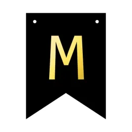 baner-czarny-ze-zlota-litera-flagi-literka-m-16cm-1szt-141793