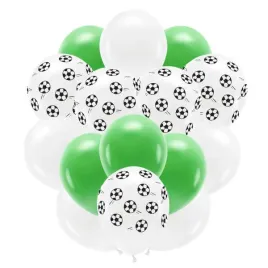 balony-urodzinowe-pilka-nozna-zielone-biale-na-urodziny-zestaw-eco-15-sztuk