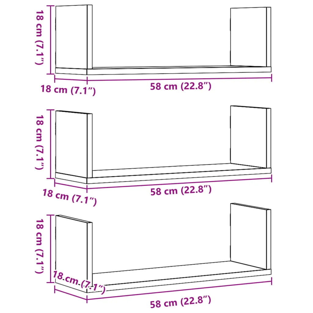polki-scienne-3-szt-biale-58x18x18-cm