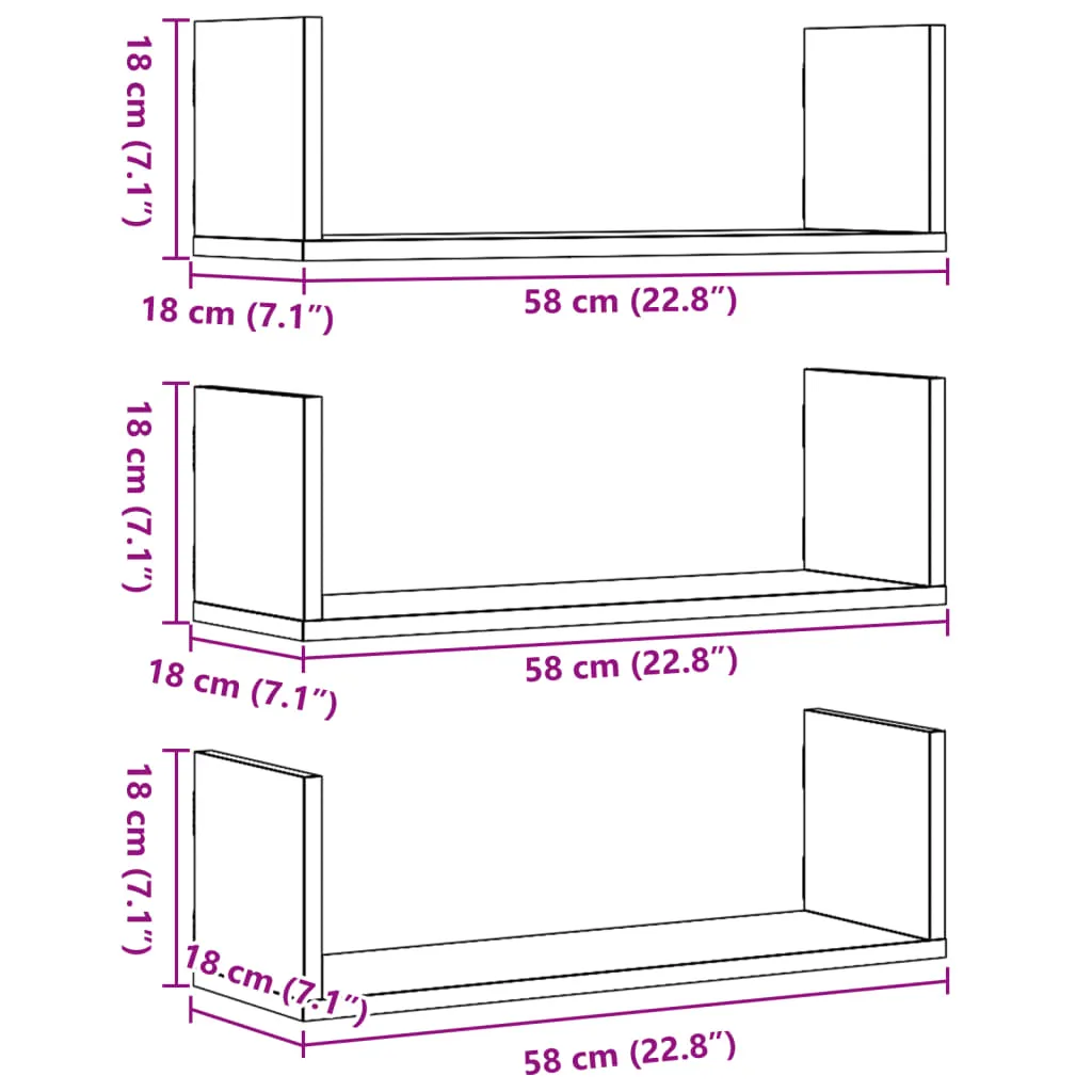 polki-scienne-3-szt-brazowy-dab-58x18x18-cm