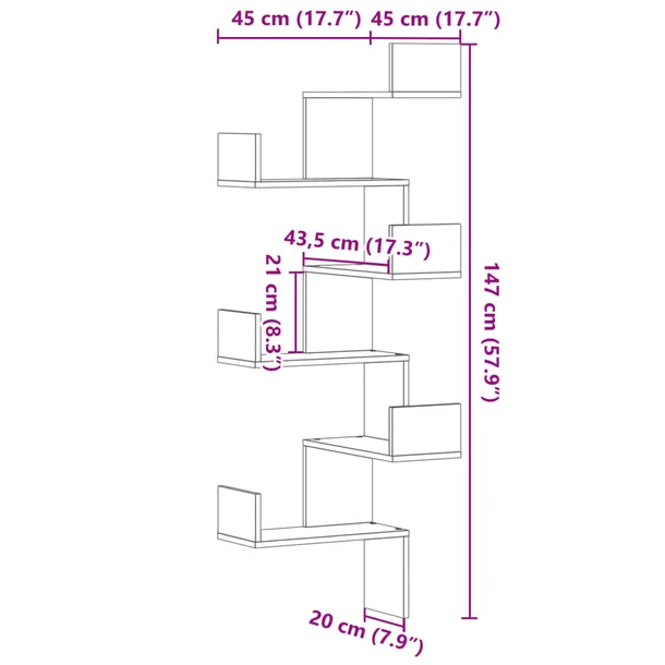 narozna-polka-scienna-dab-sonoma-45x45x147-cm-waga-z-opakowaniem-11-7-kg