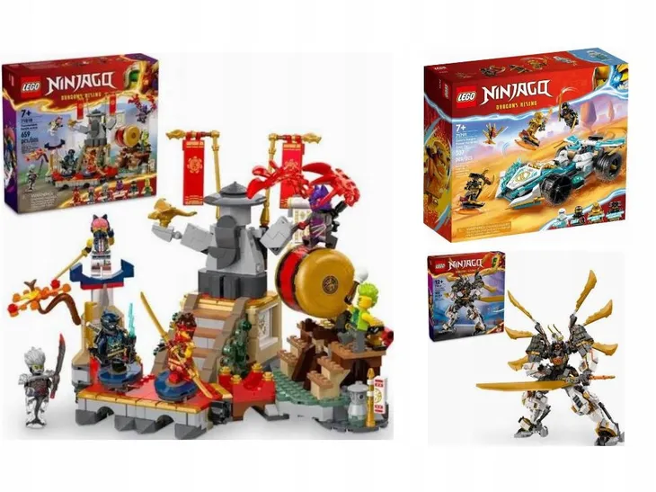 KLOCKI LEGO Ninjago 71818 Arena turniejowa + DWA SUPER ZESTAWY