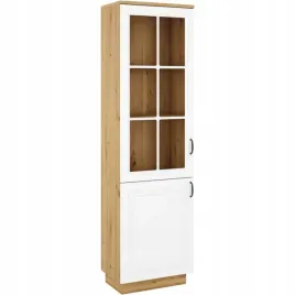 witryna-wysoka-60-x-210cm-bialy-dab-artisan-salon-jadalnia