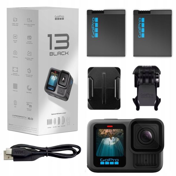 Kamera Sportowa GoPro HERO 13 Black Wideo 5.3K 2x Bateria Enduro