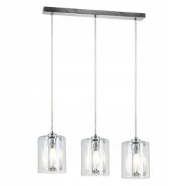 lampa-wiszaca-zyrandol-glamour-chrom-3-klosz-szklo-szklany-krysztal-crystal