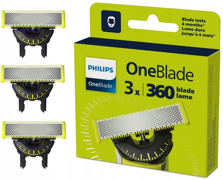 ﻿3x OSTRZE NÓŻ PHILIPS OneBlade 360 QP430/50 QP230/50 QP2520 QP6541 QP2730