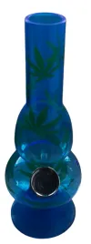 fajka-wodna-bongo-akrylowe-niebieskie-z-zielonymi-listkami-marihuany