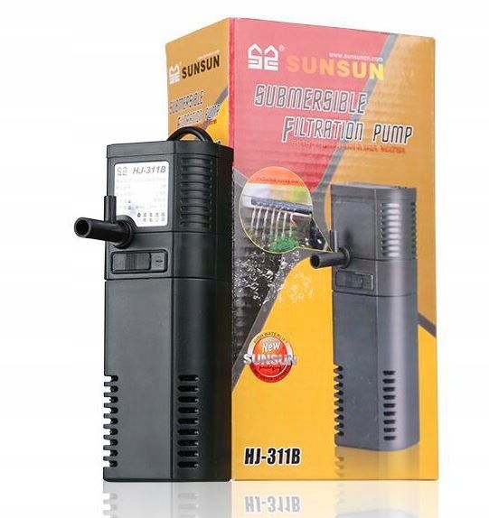 ﻿FILTR Wewnętrzny do akwarium 60L Mocny 300l/h HJ-311B z Gąbką-Zdjęcie-0