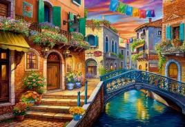 puzzle-1000-ukladanka-widok-krajobraz-kolorowa-wenecja-most-domy-9-castor