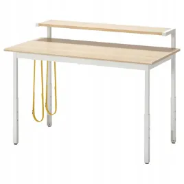 ikea-utvisning-biurko-gamingowe-z-polka-imitacja-jesionu-bialy-120x60-cm
