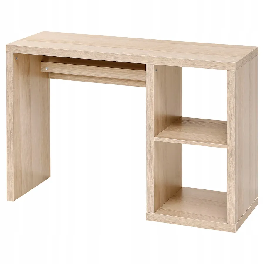ikea-kallax-biurko-biala-bejca-imit-debu-111x39-cm