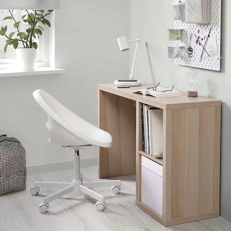 ikea-kallax-biurko-biala-bejca-imit-debu-111x39-cm-stan-nowy