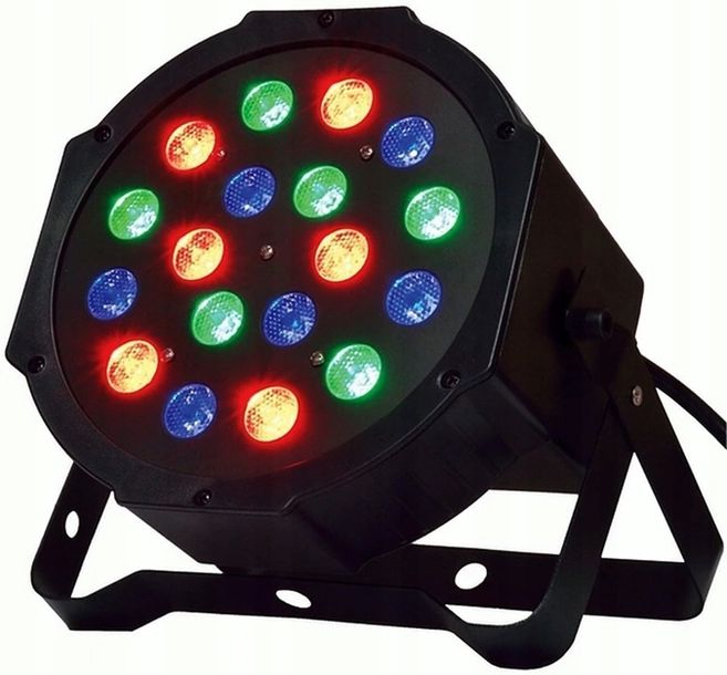 KOLOROFON REFLEKTOR LED DYSKOTEKOWY LAMPA RGB SOUND AUTO