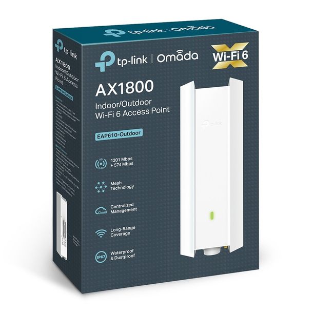 ﻿Zewnętrzny Access Point TP-Link EAP610-OUTDOOR 802.11ax (Wi-Fi 6) AX1800