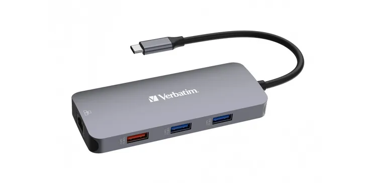 verbatim-adapter-hub-usb-c-hdmi-3xusb-a-sd-microsd-2xusb-c-eternet-alumi-stan-nowy