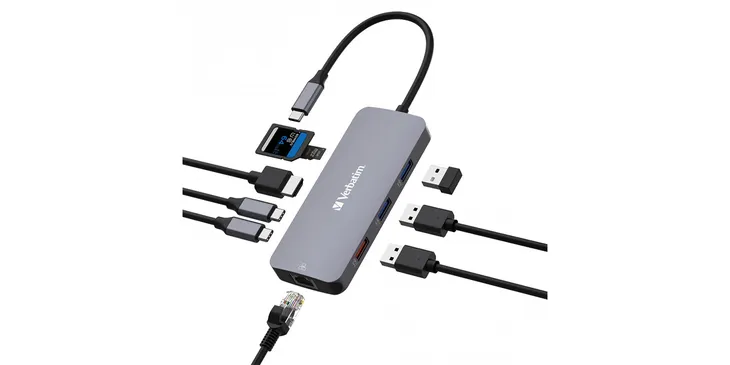 verbatim-adapter-hub-usb-c-hdmi-3xusb-a-sd-microsd-2xusb-c-eternet-alumi-stan-nowy