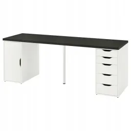 ikea-lagkapten-alex-biurko-czarnybraz-bialy-200x60-cm
