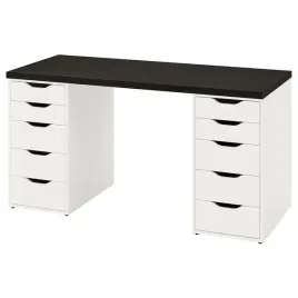 ikea-lagkapten-alex-biurko-czarnybraz-bialy-140x60-cm