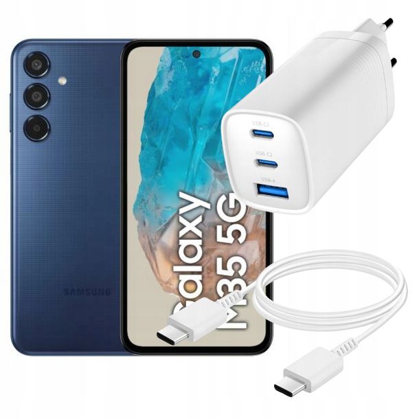 ﻿Smartfon Samsung Galaxy M35 6GB 128GB 5G granatowy Ładowarka USB-C QC PD