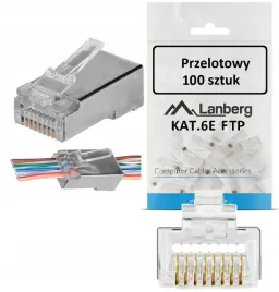 wtyk-rj45-kat-6e-przelotowe-ftp-wtyk-lan-8p8c-przelotowy-lanberg-100-sztuk