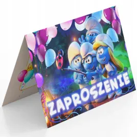 zaproszenie-smerfy-na-urodziny-dziecka-koperta-gratis