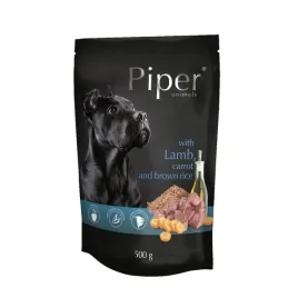 karma-mokra-dla-psa-saszetka-z-jagniecina-i-marchewka-ryz-brazow-piper-500g