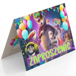 zaproszenie-krol-julian-moris-pingwiny-na-urodziny-dziecka-koperta-gratis