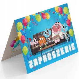 zaproszenie-niesamowity-swiat-gumballa-na-urodziny-dziecka-koperta-gratis